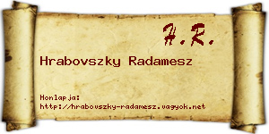 Hrabovszky Radamesz névjegykártya